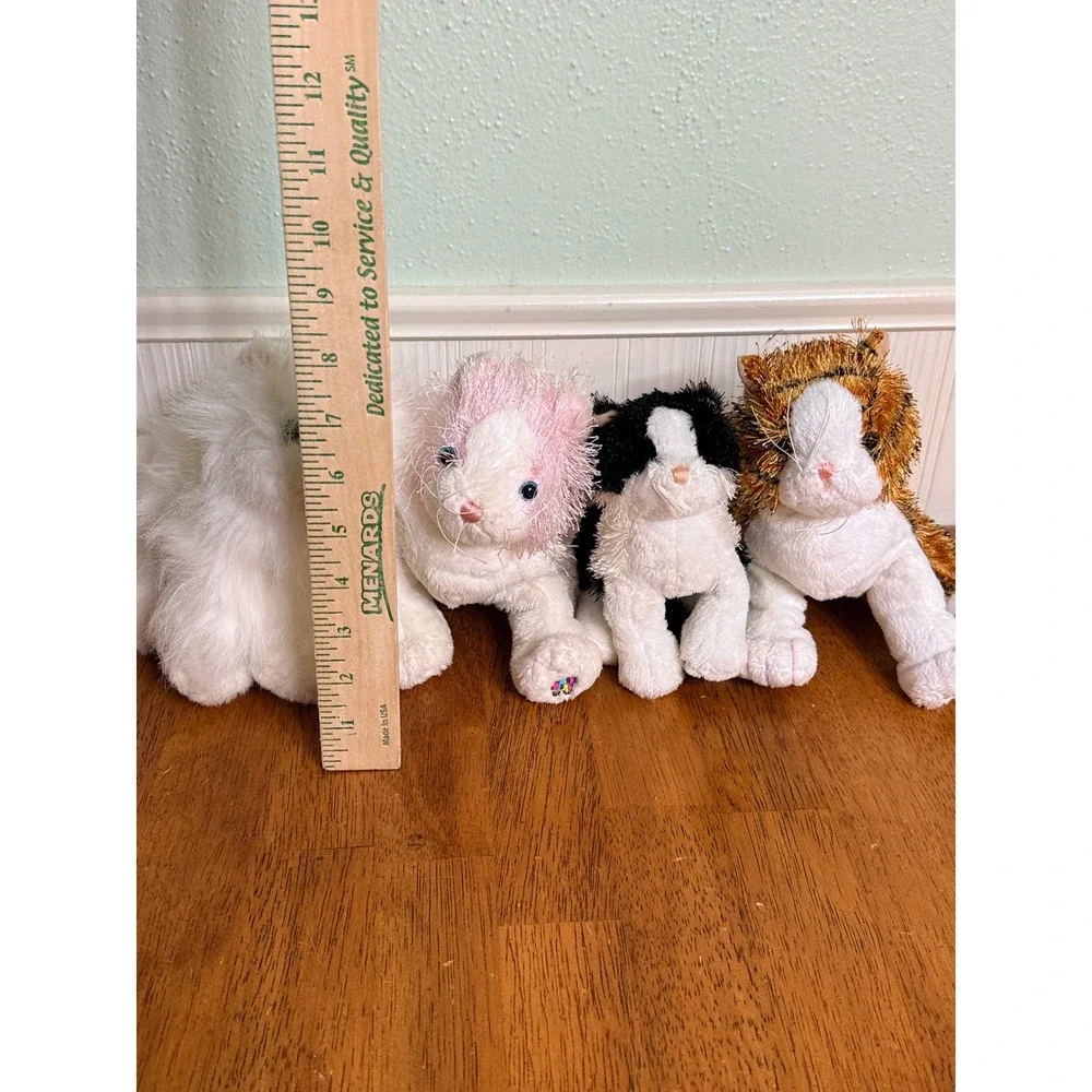 Webkinz Cats Kittens Lot of 4 Pink White Striped Small‎ Medium No Codes